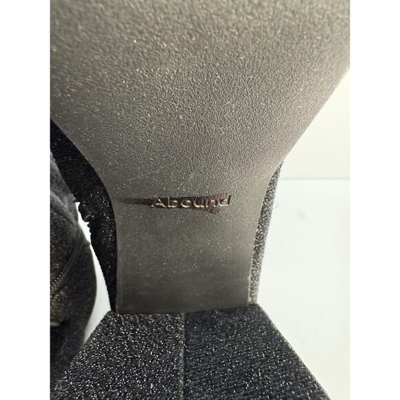 Abound Womens 11 Black Sparkle Fabric Zip Ankle Boot Platform Block Heel NWOT - Picture 12 of 13